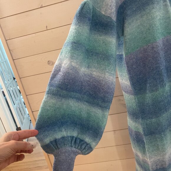 073  Anthropologie Cozy Ombre Stripe Duster Sweater NWT One Size Fits All - Picture 9 of 9